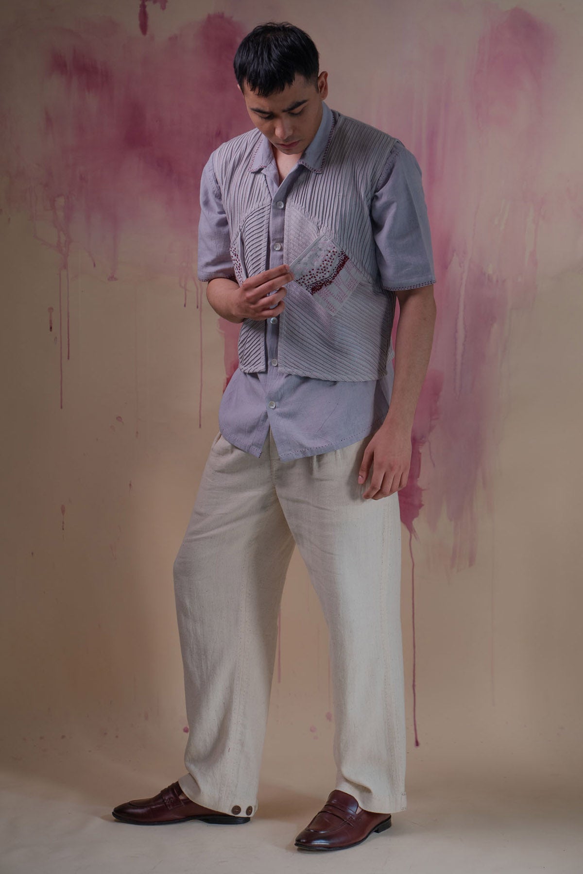 Buy Designer Light Grey Cotton Cropped Jacket By Lafaani